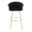 Claire Contemporary/Glam 30" Fixed-Height Bar Stool with Gold Metal Legs and Round Gold Metal Footrest with Black Velvet Seat and Gold Accents- Set of 2 — front view