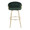 Claire Contemporary/Glam 30" Fixed-Height Bar Stool with Gold Metal Legs and Round Gold Metal Footrest with Green Velvet Seat and Gold Accents- Set of 2 — front view