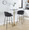 Claire Contemporary/Glam Barstool in Black Metal and Black Velvet with Gold Metal Footrest- Set of 2 — lifestyle photo 2