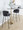 Claire Contemporary/Glam Barstool in Black Metal and Black Velvet with Gold Metal Footrest- Set of 2 — lifestyle photo 3