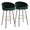 Claire Contemporary/Glam Barstool in Black Metal and Emerald Green Velvet with Gold Metal Footrest- Set of 2 — pair view
