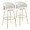 Claire bar stool in Gold Metal, Cream Velvet, coordinated set view, featuring swivel