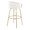 Claire bar stool in Gold Metal, Cream Velvet, back and side view, featuring swivel