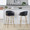 Claire bar stool in Gold Metal, Black PU, close-up detail, featuring swivel