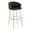 Claire bar stool in Gold Metal, Black PU, product view, featuring swivel