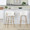 Claire bar stool in Gold Metal, White PU, close-up detail, featuring swivel