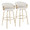 Claire bar stool in Gold Metal, White PU, coordinated set view, featuring swivel