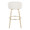 Claire bar stool in Gold Metal, White PU, back view, featuring swivel