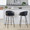 Claire bar stool in Black Metal, Gold Metal, Black PU, close-up detail, featuring swivel