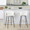Claire bar stool in Black Metal, Gold Metal, White PU, close-up detail, featuring swivel