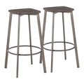 Clara bar stool in Antique Metal, Espresso Bamboo, coordinated set view