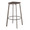 Clara Industrial Square Barstool in Antique Metal and Espresso Wood-pressed Grain Bamboo- Set of 2 — rear three-quarter view