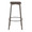 Clara Industrial Square Barstool in Antique Metal and Espresso Wood-pressed Grain Bamboo- Set of 2 — back view