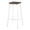 Clara Industrial Square Barstool in Vintage White Metal and Espresso Wood-pressed Grain Bamboo- Set of 2 — rear three-quarter view