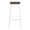 Clara Industrial Square Barstool in Vintage White Metal and Espresso Wood-pressed Grain Bamboo- Set of 2 — back view