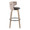 Cosi bar stool in Light Grey Wood, Black Metal, Black PU, side view, featuring swivel and wood frame