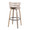 Cosi bar stool in Light Grey Wood, Black Metal, Black PU, back and side view, featuring swivel and wood frame
