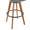 Cosmo Mid-Century 29" Fixed-Height Barstool with Swivel in Walnut Bamboo and Blue Noise Fabric with Round Black Metal Footrest — detail view (photo 2)
