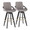 Cosmo 30" Contemporary Fixed-Height Barstool with Swivel in Black Wood and Grey Fabric with Round Gold Metal Footrest- Set of 2 — pair view