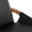 Cosmo Mid-Century 29" Fixed-Height Barstool with Swivel in Walnut Bamboo and Black Faux Leather with Round Black Metal Footrest — detail view