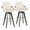 Cosmo 30" Contemporary Fixed-Height Barstool with Swivel in Black Wood and Cream Faux Leather with Round Gold Metal Footrest- Set of 2 — pair view