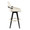 Cosmo 30" Contemporary Fixed-Height Barstool with Swivel in Black Wood and Cream Faux Leather with Round Gold Metal Footrest- Set of 2 — side view