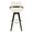 Cosmo 30" Contemporary Fixed-Height Barstool with Swivel in Black Wood and Cream Faux Leather with Round Gold Metal Footrest- Set of 2 — back view