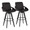 Cosmo 30" Contemporary Fixed-Height Barstool with Swivel in Black Wood and Black Faux Leather with Round Black Metal Footrest- Set of 2 — pair view