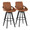 Cosmo 30" Contemporary Fixed-Height Barstool with Swivel in Black Wood and Camel Faux Leather with Round Black Metal Footrest- Set of 2 — pair view
