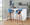 Curvo bar stool in Walnut Wood, Blue Fabric, Chrome, featuring swivel