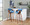 Curvini 30" Mid-Century Modern Fixed Height Barstool with Swivel in Walnut Wood and Blue Fabric- Set of 2 — lifestyle photo 8