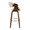 Curvo bar stool in Walnut Wood, Cream Fabric, Chrome, side view, featuring swivel and wood frame