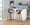 Curvo bar stool in Walnut Wood, Grey Fabric, Chrome, featuring swivel and wood frame