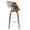 Curvini 30" Mid-Century Modern Fixed Height Barstool with Swivel in Walnut Wood and Grey Fabric- Set of 2 — side view