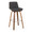 Corazza bar stool in Walnut Wood, Charcoal Fabric, Chrome Metal, product view, featuring swivel and wood frame