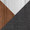 Corazza bar stool in Walnut Wood, Charcoal Fabric, Chrome Metal, upholstery or finish swatch