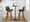 Corazza bar stool in Walnut Wood, Charcoal Fabric, Black Metal, featuring swivel and wood frame