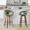 Curva 30" Mid-Century Modern Fixed-Height Barstool with Swivel in Walnut Wood and Green Fabric with Round Black Metal Footrest- Set of 2 — lifestyle photo 3