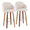Dahlia 30" Contemporary Fixed-Height Barstool in Walnut Wood and Cream Fabric with Round Chrome Footrest- Set of 2 — pair view