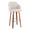 Dahlia 30" Contemporary Fixed-Height Barstool in Walnut Wood and Cream Fabric with Round Chrome Footrest- Set of 2 — product view
