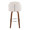 Dahlia 30" Contemporary Fixed-Height Barstool in Walnut Wood and Cream Fabric with Round Chrome Footrest- Set of 2 — back view