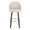 Dahlia 30" Contemporary Fixed-Height Barstool in Walnut Wood and Cream Fabric with Round Chrome Footrest- Set of 2 — front view