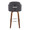 Dahlia 30" Contemporary Fixed-Height Barstool in Walnut Wood and Grey Fabric with Round Chrome Footrest- Set of 2 — back view