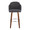 Dahlia 30" Contemporary Fixed-Height Barstool in Walnut Wood and Grey Fabric with Round Chrome Footrest- Set of 2 — front view
