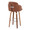 Dahlia 30" Contemporary Fixed-Height Barstool in Walnut Wood and Camel Faux Leather with Round Chrome Footrest- Set of 2 — rear three-quarter view