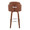 Dahlia 30" Contemporary Fixed-Height Barstool in Walnut Wood and Camel Faux Leather with Round Chrome Footrest- Set of 2 — back view