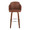 Dahlia 30" Contemporary Fixed-Height Barstool in Walnut Wood and Camel Faux Leather with Round Chrome Footrest- Set of 2 — front view
