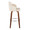 Dahlia 30" Contemporary Fixed-Height Barstool with Swivel in Walnut Wood and Cream Faux Leather with Round Chrome Footrest- Set of 2 — side view