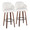 Dahlia 30" Contemporary Fixed-Height Barstool in Walnut Wood and Cream Velvet with Gold Metal Accent and Round Black Footrest- Set of 2 — pair view
