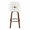 Dahlia 30" Contemporary Fixed-Height Barstool in Walnut Wood and Cream Velvet with Gold Metal Accent and Round Black Footrest- Set of 2 — back view